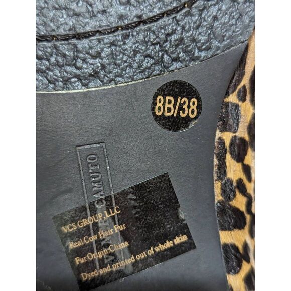 Vince Camuto Women's Brown Animal Leopard Print Muse Genuine Calf Hair Bootie 8 - Picture 2 of 9